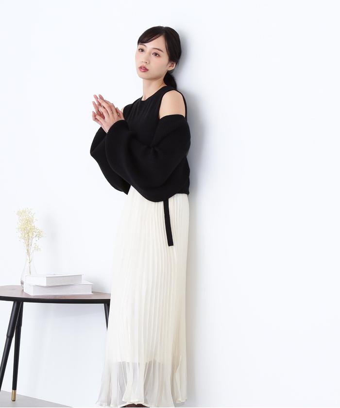 セール 50%OFF】プリーツドッキングワンピボレロSET(504960618