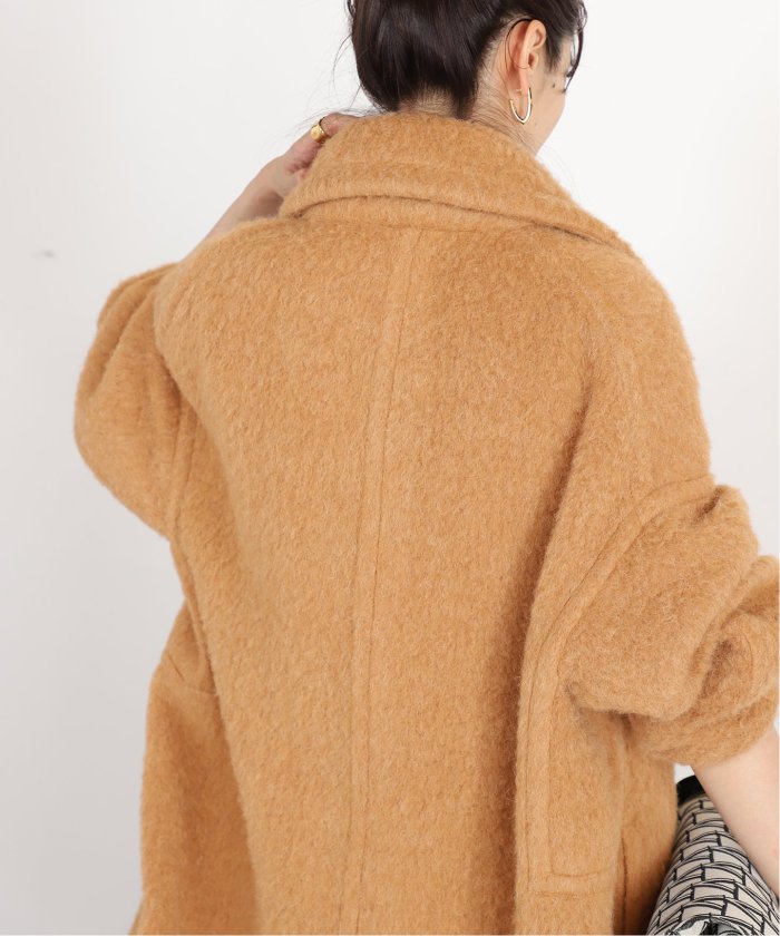 MaxMaraダッフルコートアルパカシャギーオレンジブラウンサイズ38