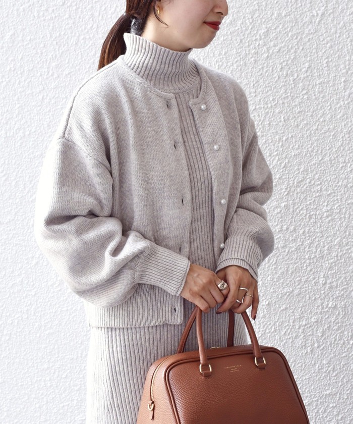 セール 50%OFF】*〈手洗い可能〉カーディガン+リブワンピース セール 50%OFF】*〈手洗い可能〉カーディガン+リブワンピース