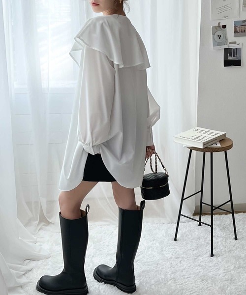 かえら様♥専用です♥トゥービーシック♥ストライプニットフリルチュニック46 クラシカルエルフ Classical Elf 大人の”可愛い”。ビッグカラー