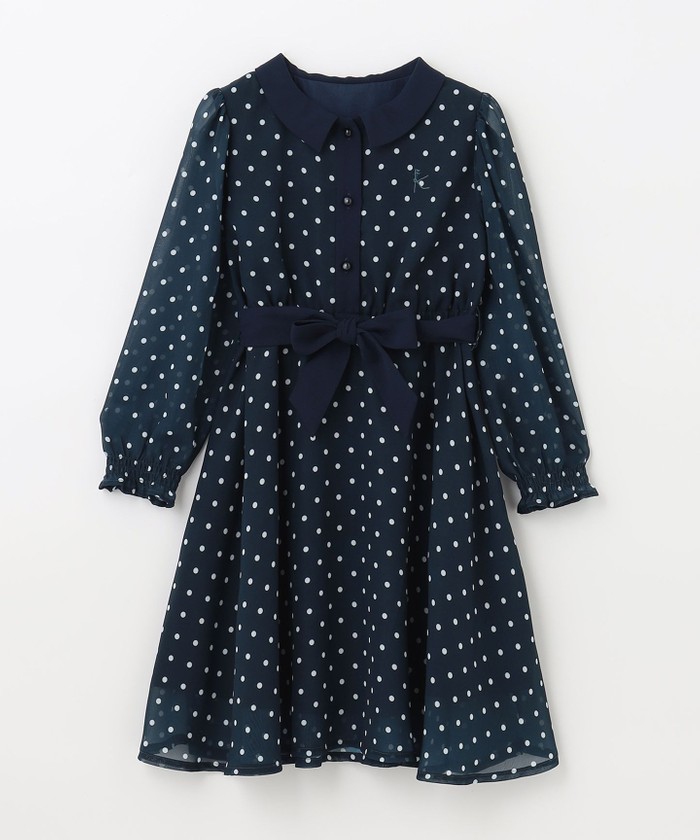 美品 くわしく フランス製 大人のスタッズ風ドットミニワンピ 美品 くわしく フランス製 大人のスタッズ風ドットミニワンピ