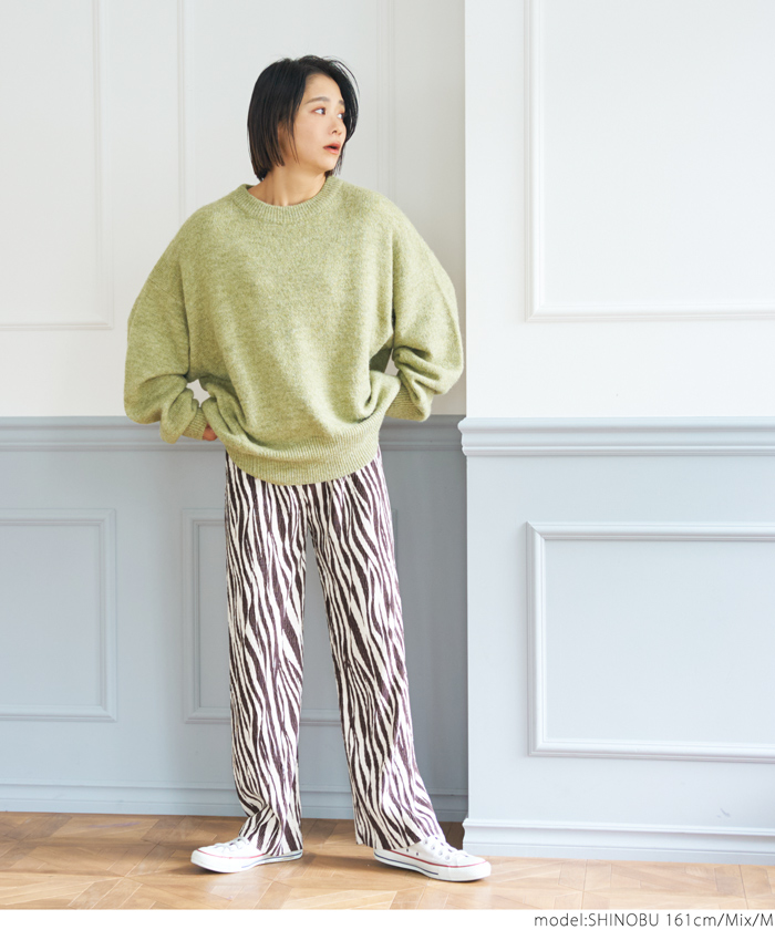 ゼブラ柄ベロアプリーツパンツ(504918020) | コカ(coca) - d fashion ゼブラ柄ベロアプリーツパンツ(504918020) | コカ(coca) - d fashion