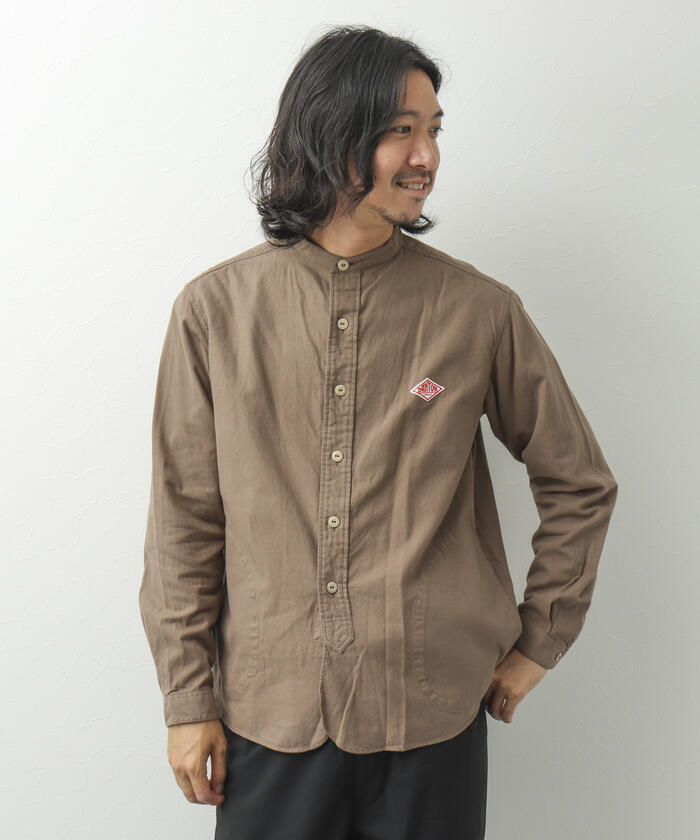 クーポン】【セール 30%OFF】【DANTON/ダントン】BAND COLLAR SHIRT L