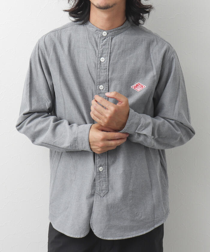 セール 30%OFF】【DANTON/ダントン】BAND COLLAR SHIRT L/S