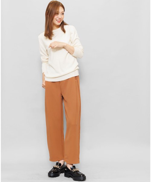 セール19 Off タックワイドパンツ レディース ボトムス ジャージ素材 ウエストゴム パンツ 無地 ミリアンデニ Mili An Deni D Fashion