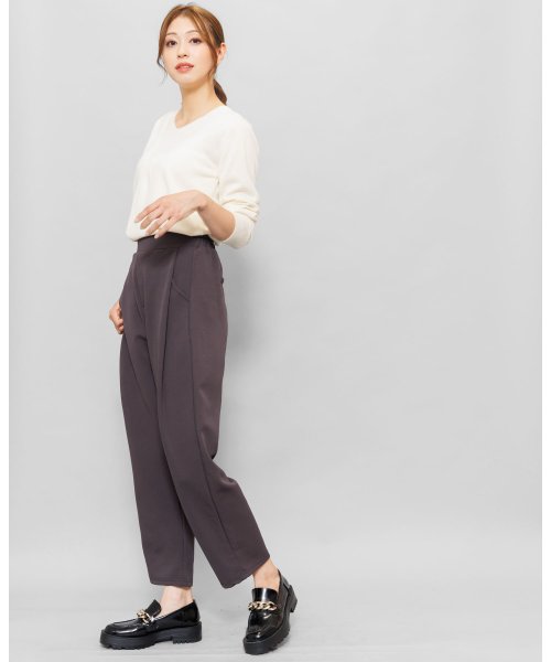 セール19 Off タックワイドパンツ レディース ボトムス ジャージ素材 ウエストゴム パンツ 無地 ミリアンデニ Mili An Deni D Fashion