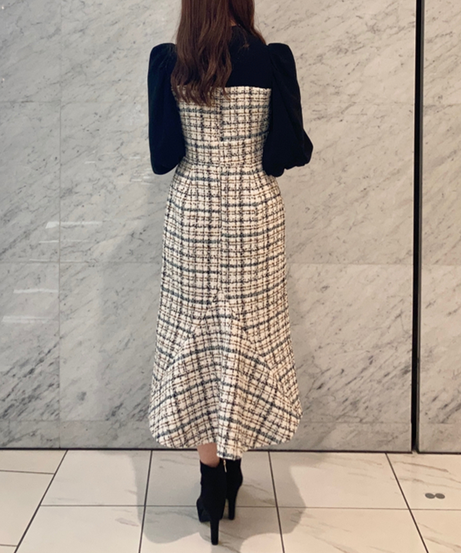 セール 40%OFF】異素材ベアドッキングワンピース(504967257 セール 40%OFF】異素材ベアドッキングワンピース(504967257