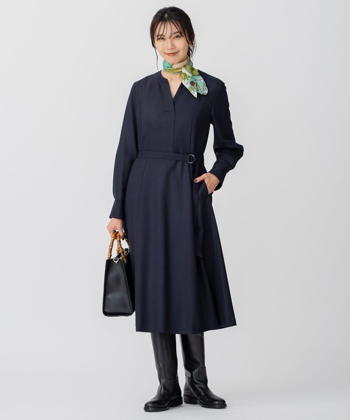 セール 30%OFF】ウールジョーゼット フィットアンドフレア