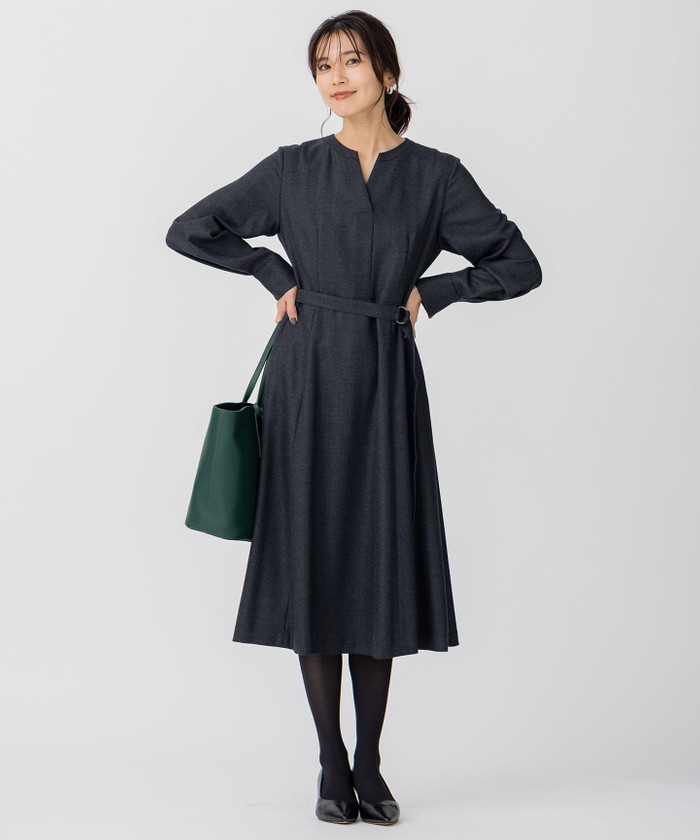 セール 30%OFF】ウールジョーゼット フィットアンドフレア セール 30%OFF】ウールジョーゼット フィットアンドフレア