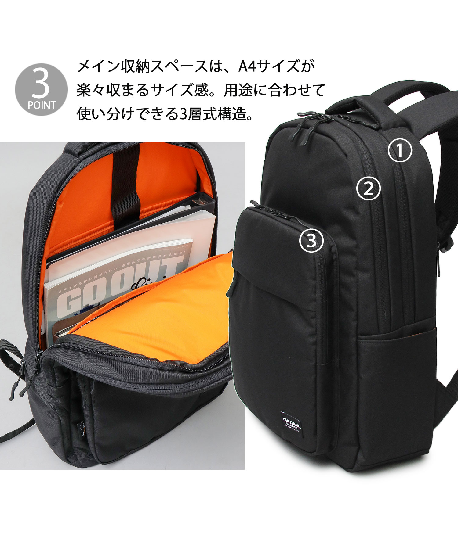 YAK PAK / ヤックパック / 600D CORDURAポリエステル ファンク