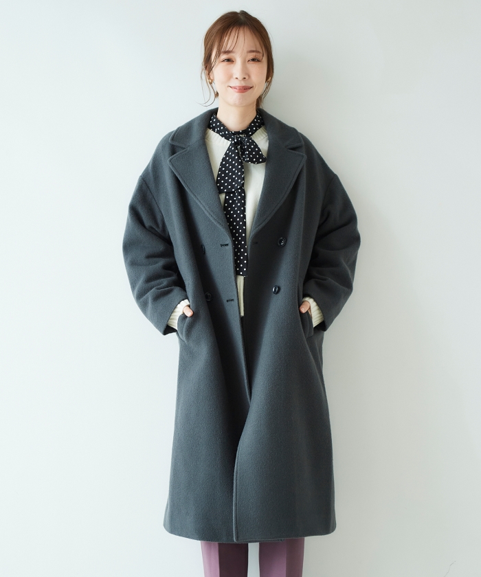 le.coeur blanc ウールモッサダブルチェスターコート セール】ウールモッサダブルチェスターコート(504842910