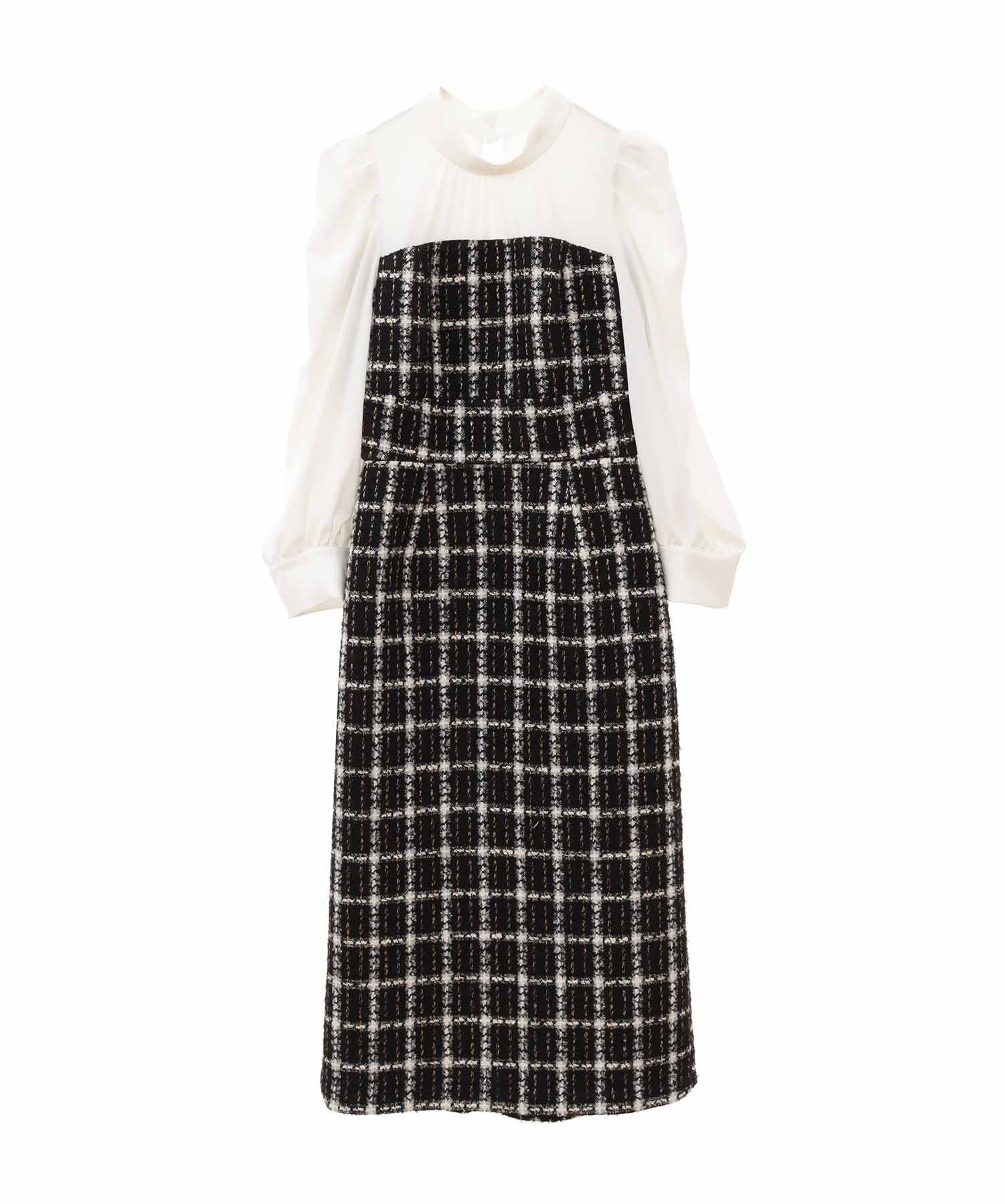 セール 40%OFF】異素材ベアドッキングワンピース(504967257 セール 40%OFF】異素材ベアドッキングワンピース(504967257