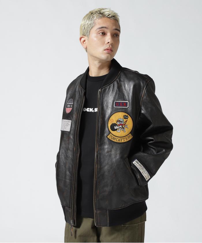 セール】AGED LEATHER BLOUSON TOMCATTERS / エイジド レザー ブルゾン トムキャッターズ(504974081) |  AVIREX(AVIREX) - d fashion