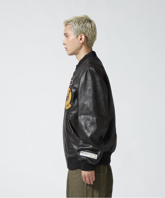セール】AGED LEATHER BLOUSON TOMCATTERS / エイジド レザー セール】AGED LEATHER BLOUSON TOMCATTERS / エイジド レザー