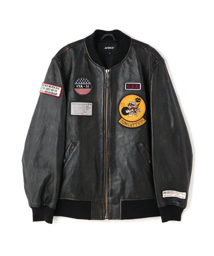 セール】AGED LEATHER BLOUSON TOMCATTERS / エイジド レザー セール】AGED LEATHER BLOUSON TOMCATTERS / エイジド レザー