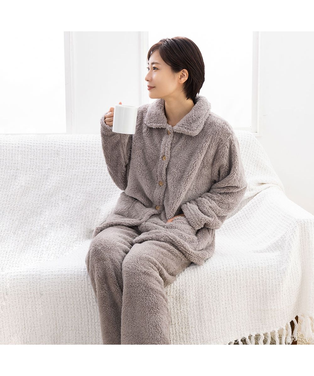 パジャマの女秋冬厚手の保温と可愛いの家集服の連体冬のアニメ