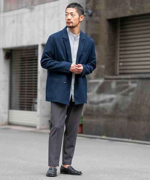 J602新品23区洗えるマットエステルノーカラーダブルジャケット5