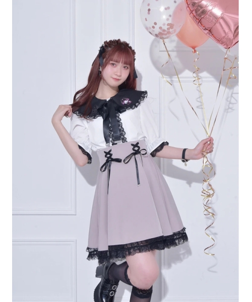 新品 月夜のメロクロセーラー襟 チュニック 姫系 リボン アベイル
