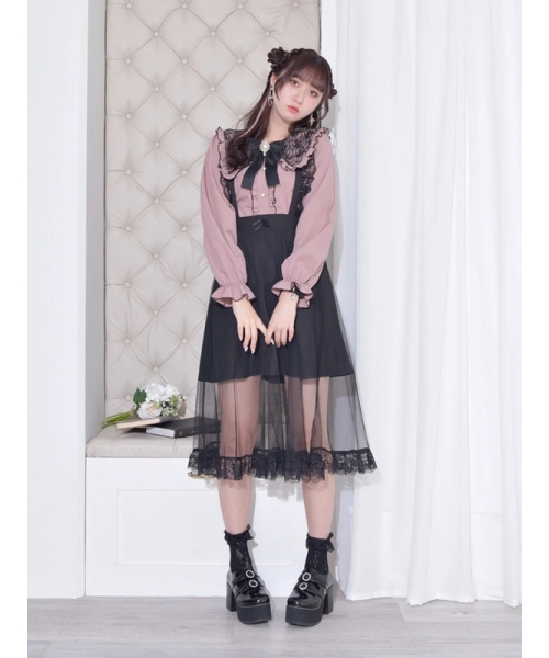 レースフリルサスペンダー付きチュールスカート(504977816