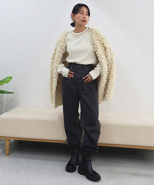 クレドナ CREDONA Boyfriendカーデ （BROWN）