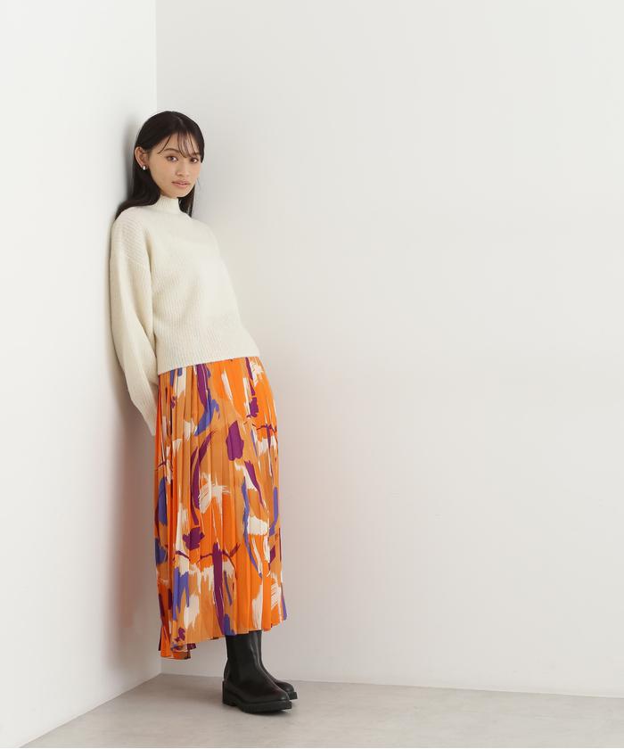 セール 50%OFF】モダンアートプリントプリーツスカート(504962909