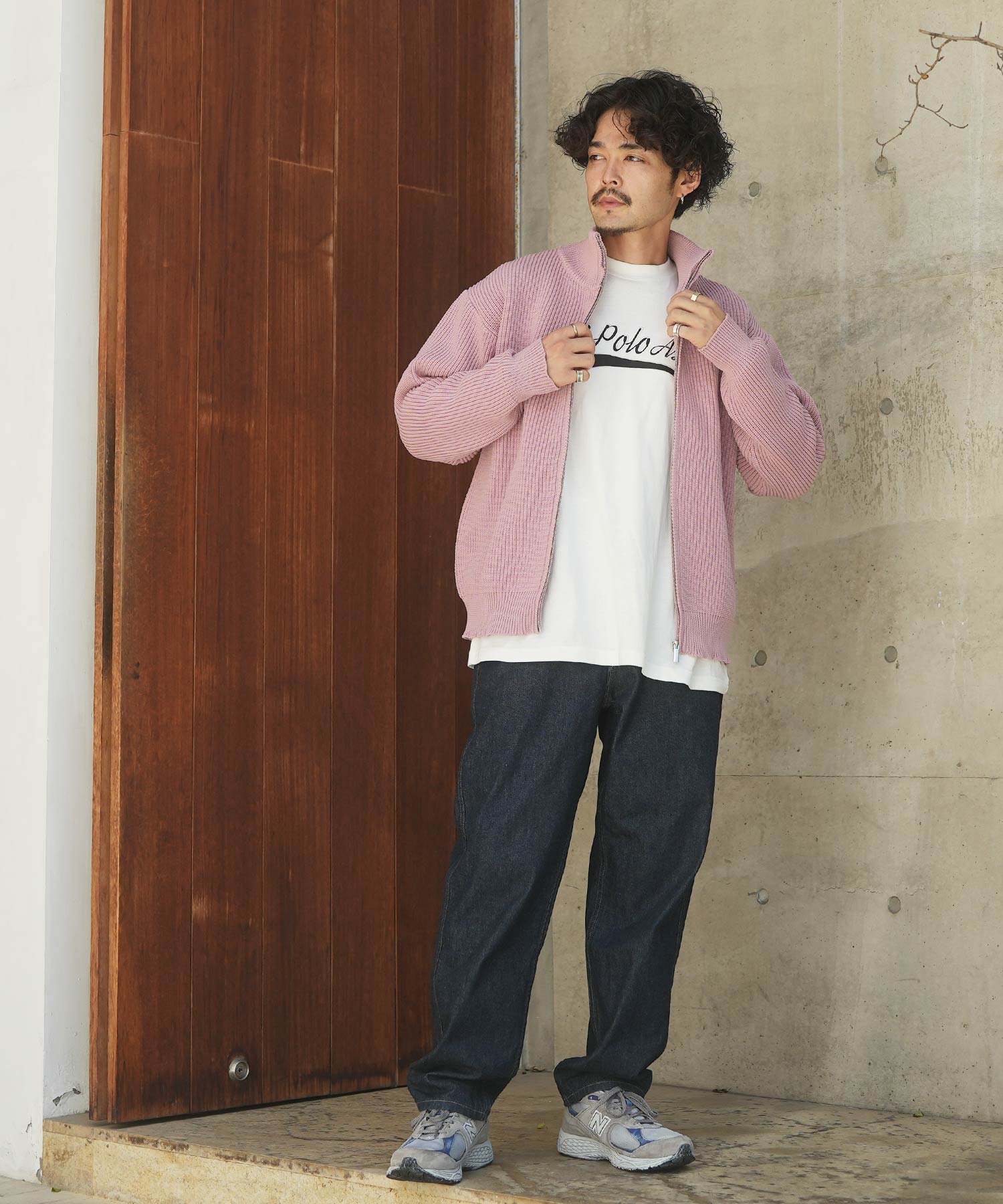 ジギーズショップ JIGGYS SHOP 5G畦ドライバーズZIPカーディガン ジギーズショップ JIGGYS SHOP 5G畦ドライバーズZIPカーディガン