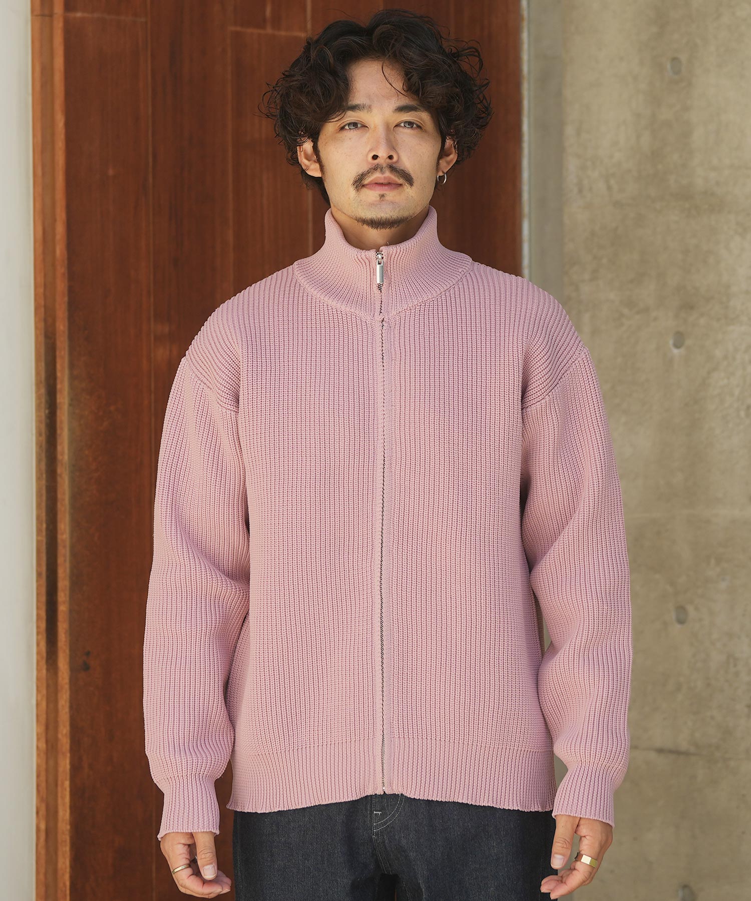 ジギーズショップ JIGGYS SHOP 5G畦ドライバーズZIPカーディガン ジギーズショップ JIGGYS SHOP 5G畦ドライバーズZIPカーディガン