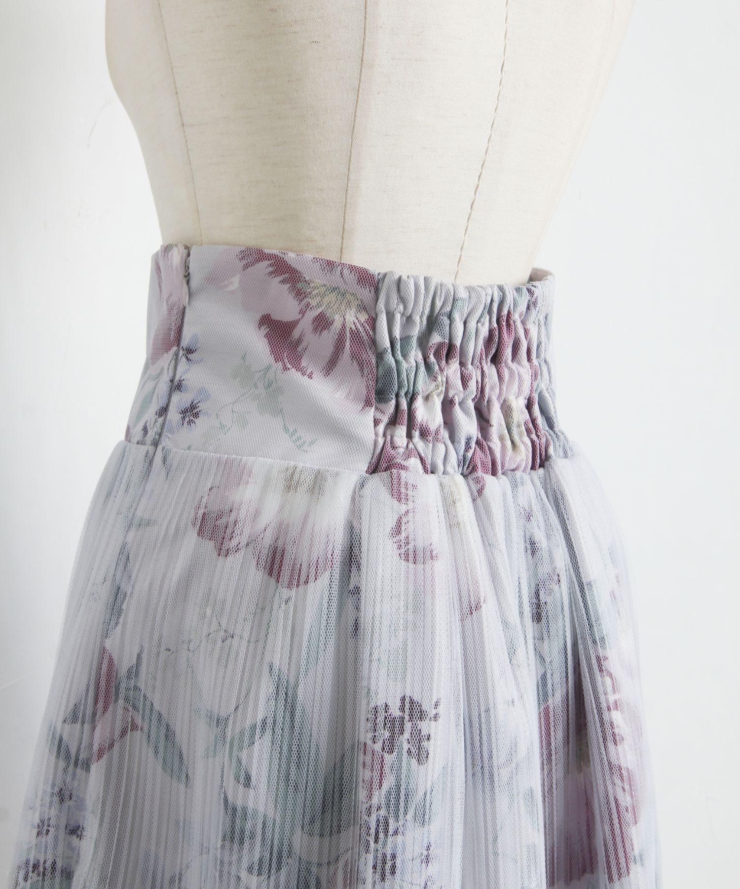 【新品】トッコクローゼット フラワープリントチュールフレアスカート ピンク トッコクローゼット tocco closet フラワープリントチュール