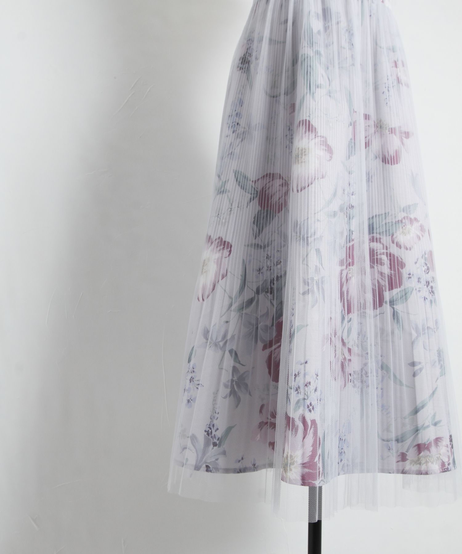 【新品】トッコクローゼット フラワープリントチュールフレアスカート ピンク トッコクローゼット tocco closet フラワープリントチュール