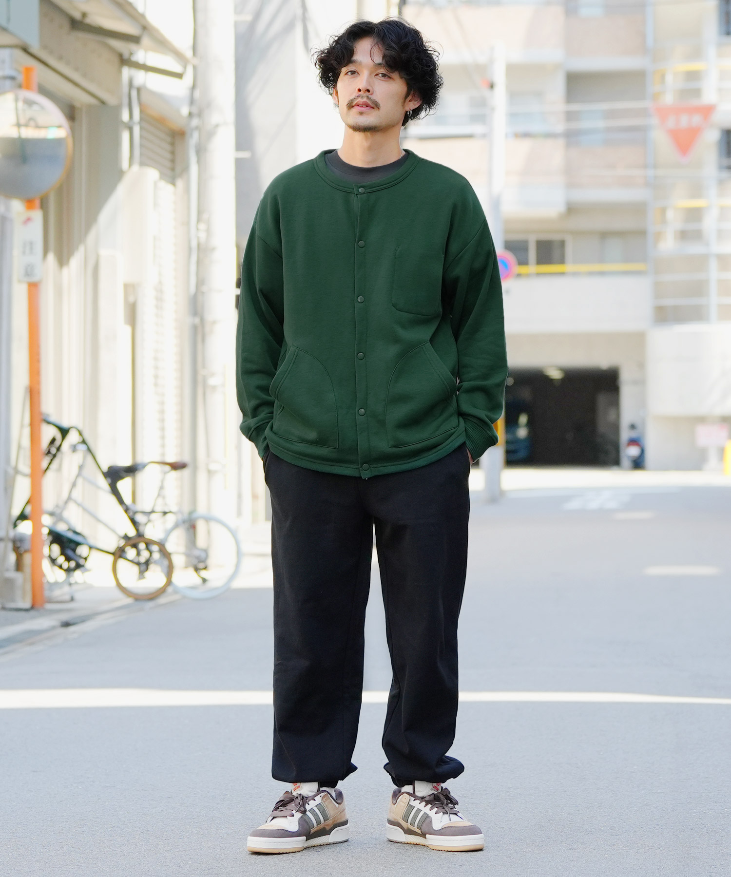 ジギーズショップ JIGGYS SHOP 裏起毛 スナップボタン クルー