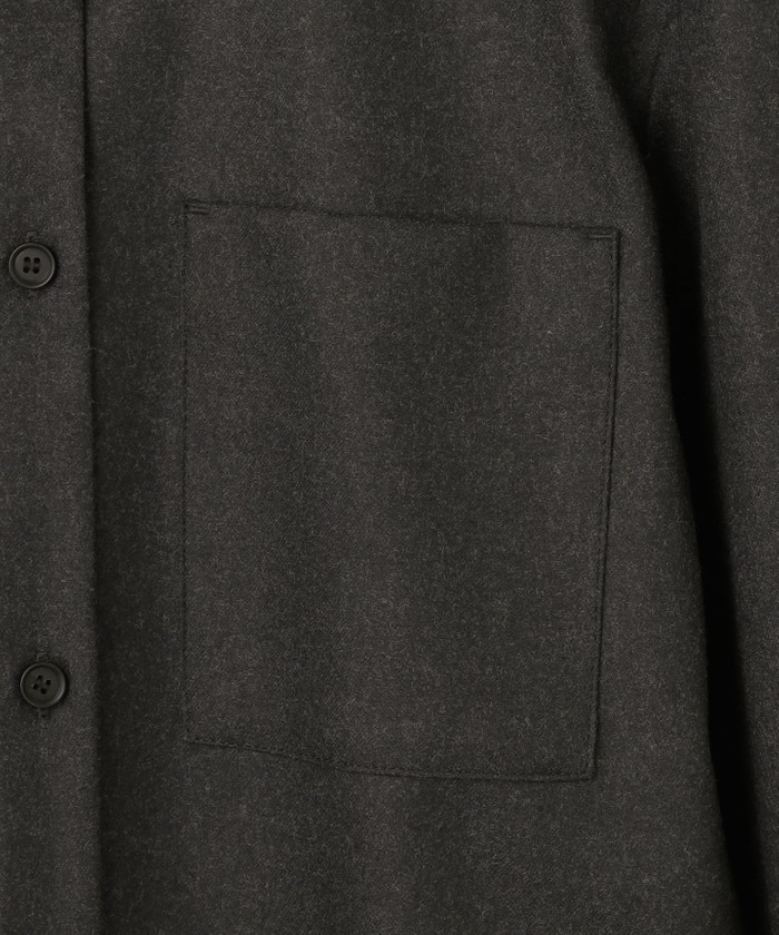 ブラウス シャツ 「洗える」 ウールミルドサキソニー ロングシャツ レディース セール】【洗える】 ウールミルドサキソニー ロングシャツ