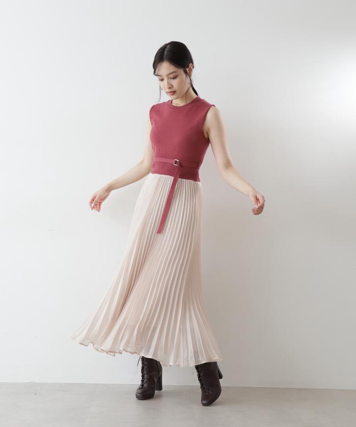 セール 50%OFF】プリーツドッキングワンピボレロSET(504960618