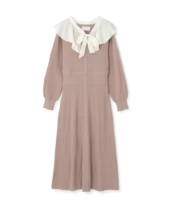 ラッフルカラー付きニットワンピース(504986682) | ジル バイ