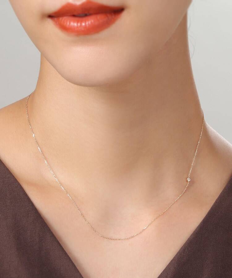 ★ ココ様　★ K10ダイヤモンド プリンセスカット ひし形ネックレス