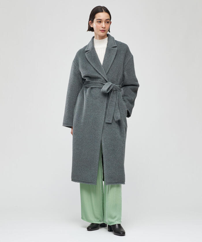 100％の保証 セール ベルテッドコート 50%OFF】ウールアルパカモヘヤシャギー ジャケット・アウター