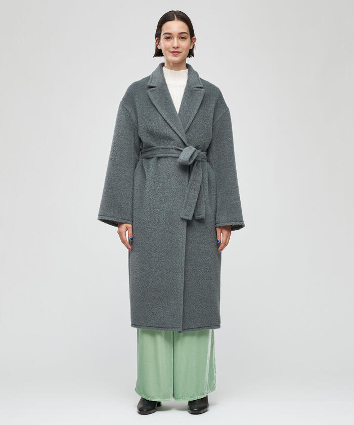 セール 50%OFF】ウールアルパカモヘヤシャギー ベルテッドコート セール 50%OFF】ウールアルパカモヘヤシャギー ベルテッドコート