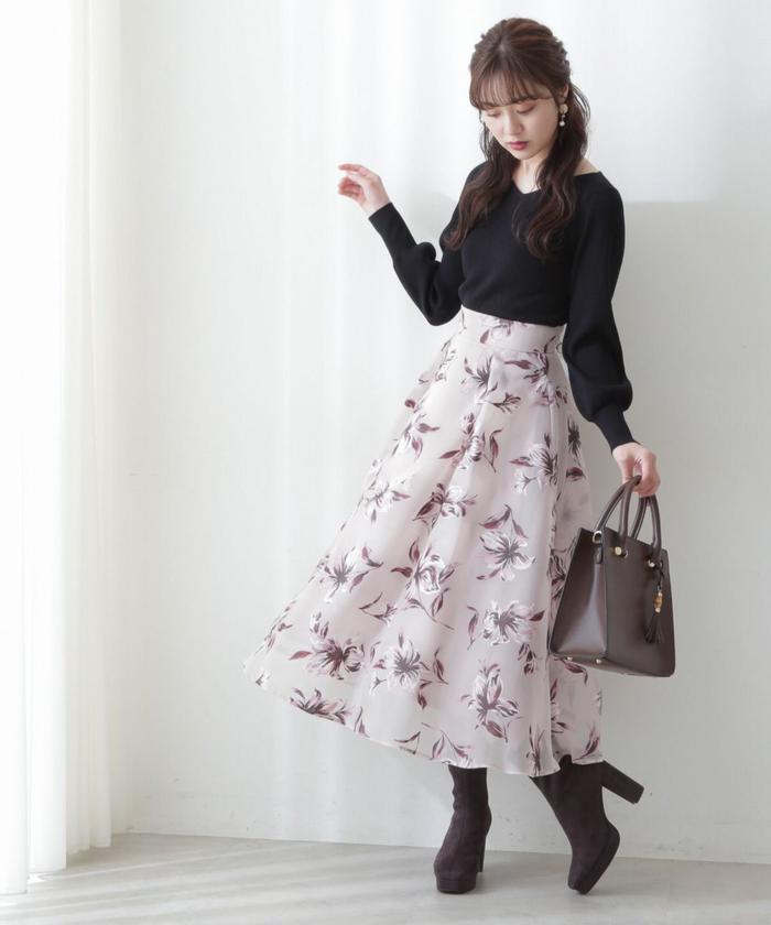 セール 20%OFF】ラバーフラワータックスカート(504911516 セール 20%OFF】ラバーフラワータックスカート(504911516