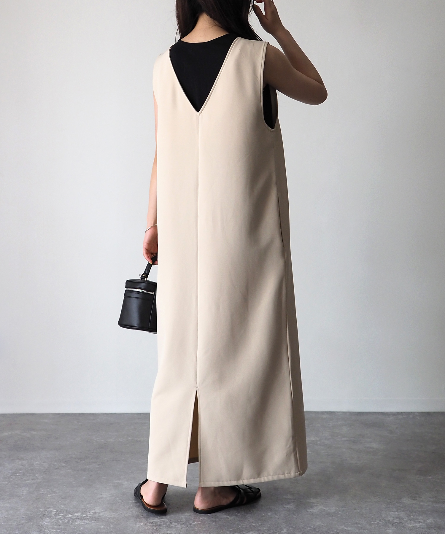 ADORE ライトリバー ジャンパースカート 2way ロングジレ ベージュ M