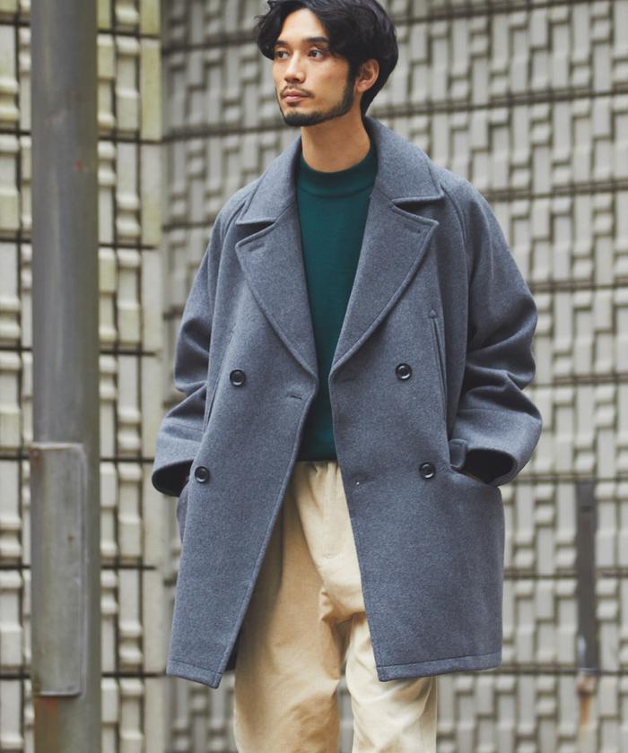 セール 60%OFF】LB.03/SUPER140'Sダブルメルトンピーコート セール 60%OFF】LB.03/SUPER140'Sダブルメルトンピーコート