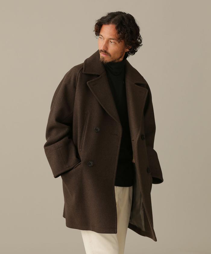 セール 60%OFF】LB.03/SUPER140'Sダブルメルトンピーコート セール 60%OFF】LB.03/SUPER140'Sダブルメルトンピーコート