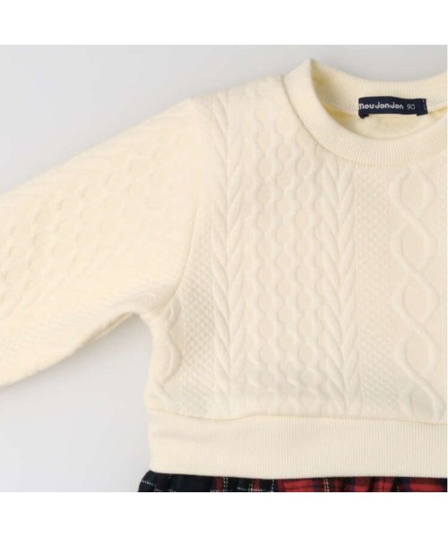 子供服】 moujonjon (ムージョンジョン) キルトチェック切替ワンピース 80cm～140cm M66322(504992101) |  ムージョンジョン(moujonjon) - d fashion