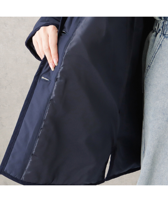 【関税込み】LII ネイビー Slim Mac コート マックハウス Mac－House NAVY ネイビー フードキルティング