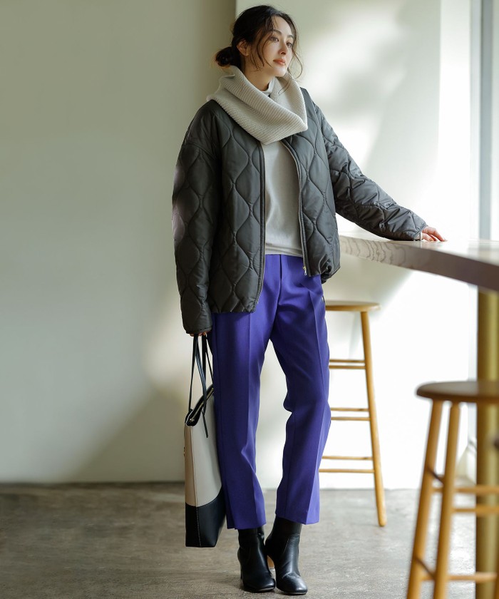 洗える】中綿キルティング ショート ブルゾン(504976110) | 23区 洗える】中綿キルティング ショート ブルゾン(504976110) | 23区