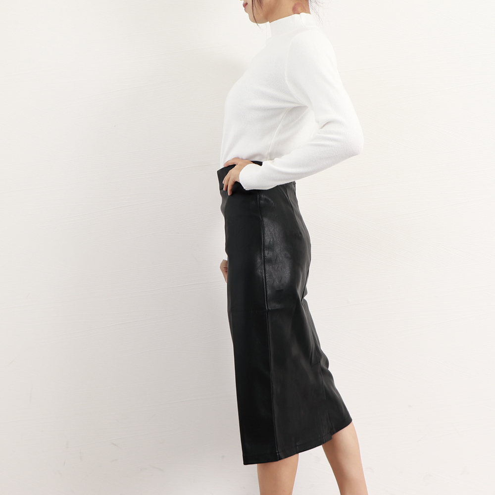 SHIRTAPORTER★イタリア製レディース用ミディ丈スカート40/美品 クーポン】【セール 24%OFF】レザースカートタイトスカート