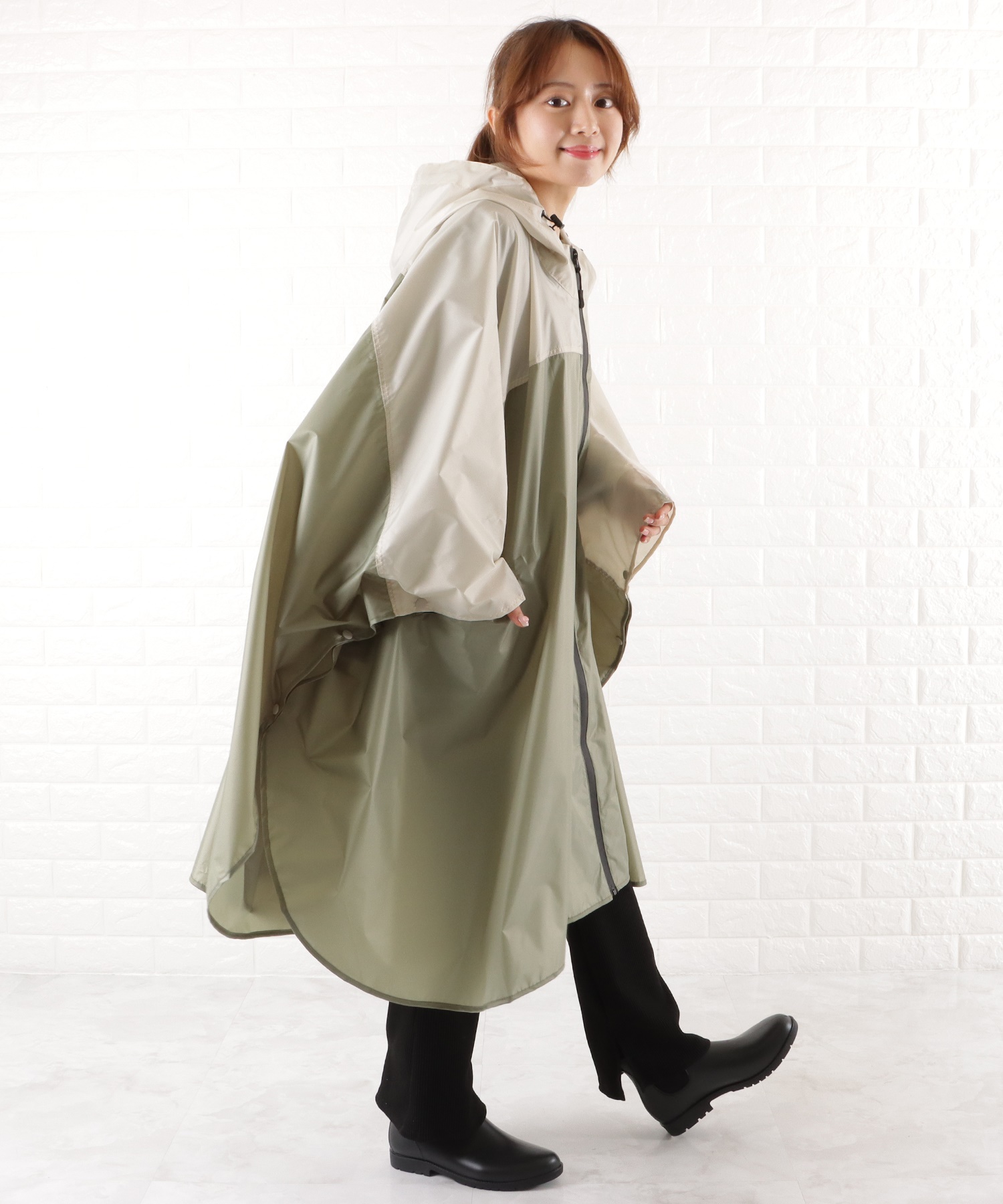 美品✴︎グレースクラス　ライナー付きミリタリーコート ポンチョ　パープル　36 セール】レースレディース Lace Ladies 軽量バイカラー前開き