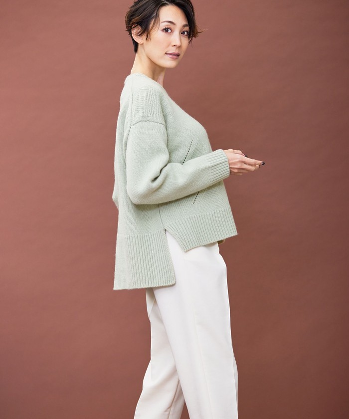 BEIGE, ベイジ 2023年 ドッキングニット HOLLY ホワイト系 4 セール】【VERY11月号掲載】LIART / クルーネックニット