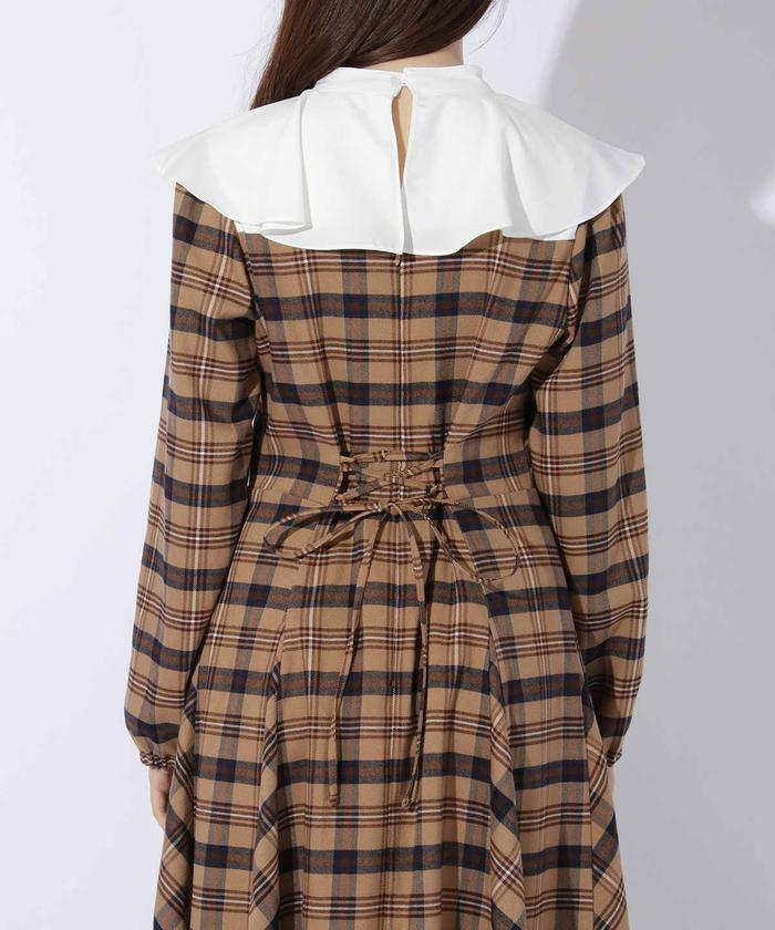 【ウィルセレクション】グレーチェックワンピース・Mサイズ WILLSELECTION｜千鳥チェックリボンワンピース | Rakuten