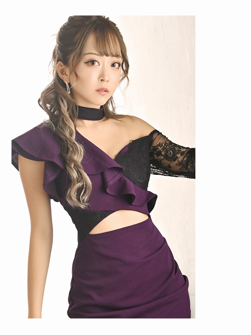 【美品】Kaene 着れば女性らしさUP！後ろ姿まで可愛い万能ドレス　オケジョ リューユ Rew－You キャバドレス ミニ 袖付き セクシー エロい