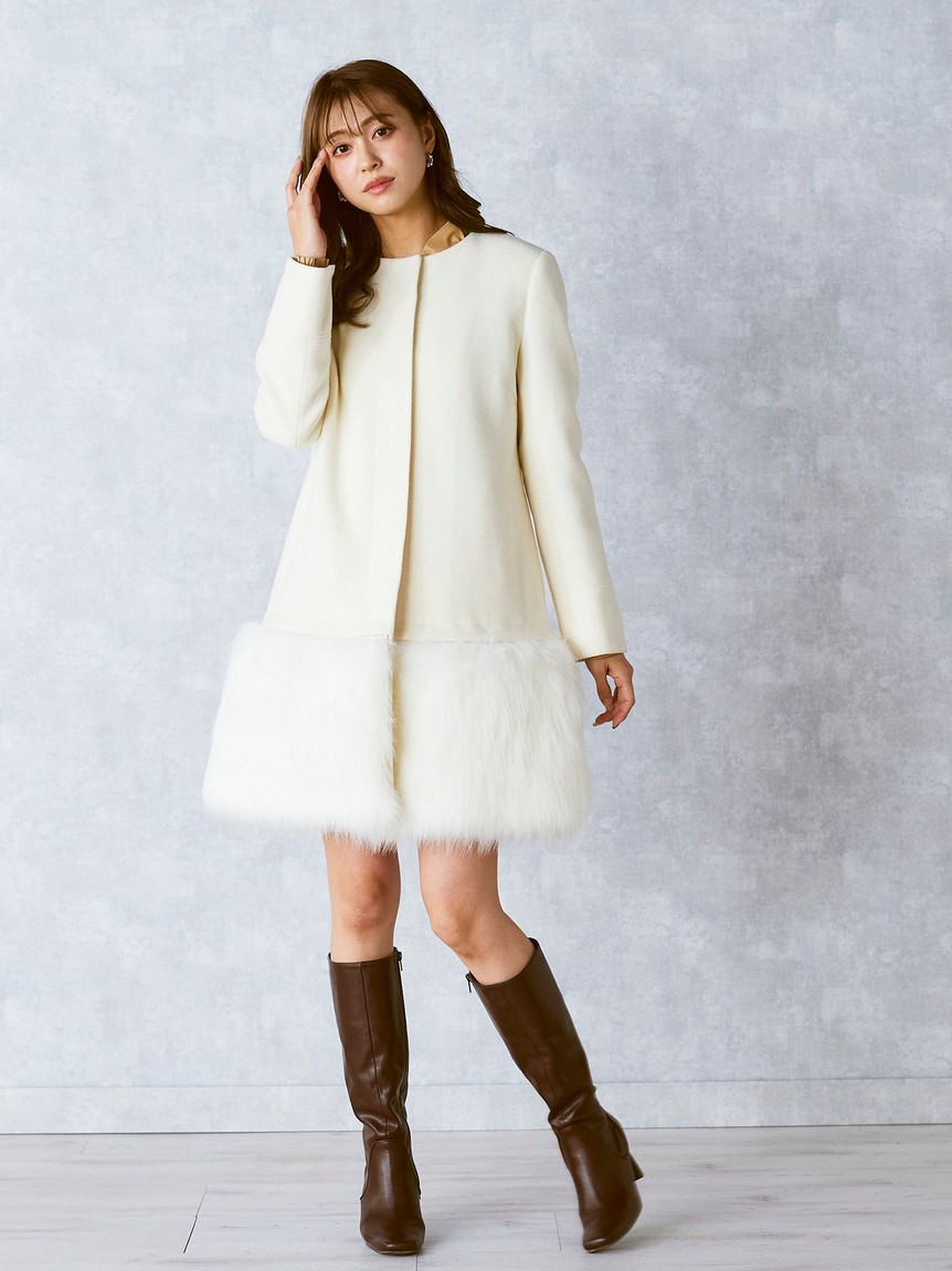 セール 60%OFF】クイーンズコート QUEENS COURT 裾ファーコート