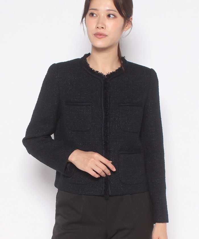 セール 30%OFF】【セットアップ対応商品】モノトーンツイードクルー